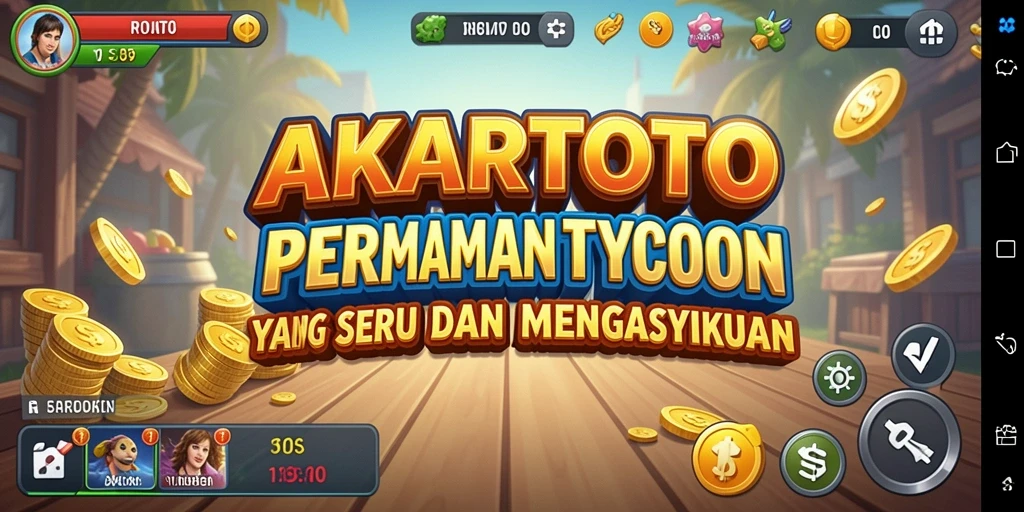 Tampilan gameplay AKARTOTO yang menggugah selera bisnis Tycoon.