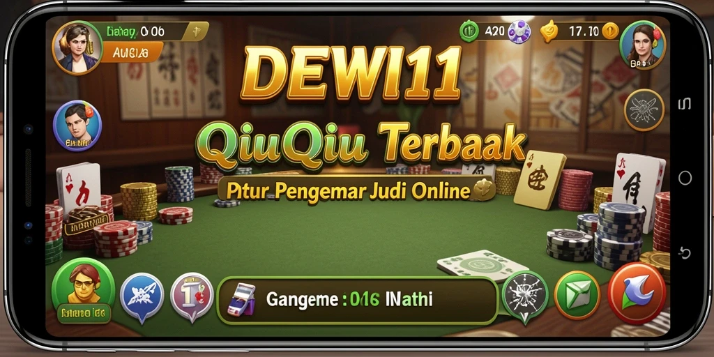Screenshot gameplay tangkapan layar DEWI11 dengan tampilan kartu QiuQiu.