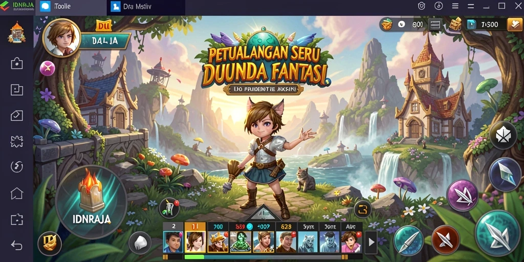 Screenshot gameplay IDNRAJA yang menunjukkan petualangan seru dan grafis menawan.