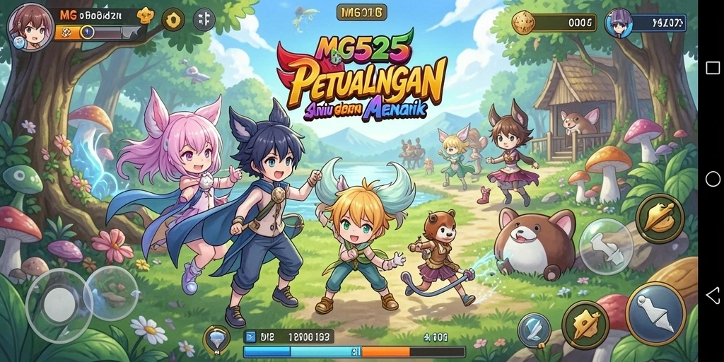 Tampilan gameplay MG525 dengan aksi karakter Anime yang menarik.