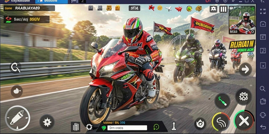 Tampilan seru gameplay balap motor RAJABUAYA89.