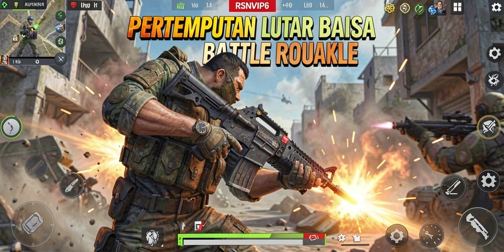 Tangkapan layar RSNVIP6 menampilkan aksi pertempuran mendebarkan dalam mode Battle Royale.