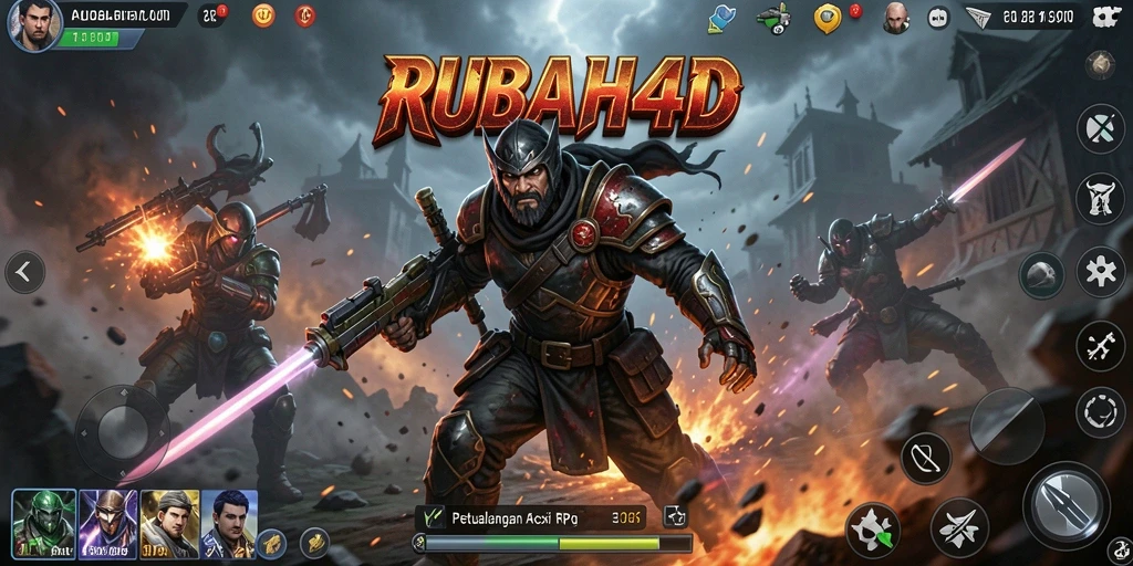 Menampilkan aksi seru dalam gameplay RUBAH4D ARPG.