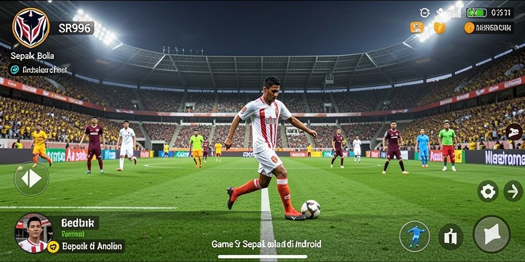 Gameplay seru SR996 dengan aksi sepak bola mendebarkan.