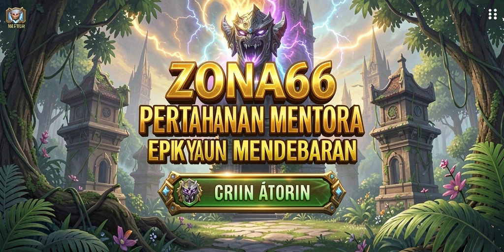 Screenshot ZONA66 menampilkan pertempuran seru dengan menara pertahanan yang strategis.